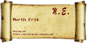 Morth Erik névjegykártya